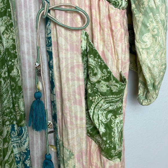 NWT ZARA The Celia Printed Kimono Tassel Side Slits Patch Pockets Oversize Sz S - Picture 6 of 16